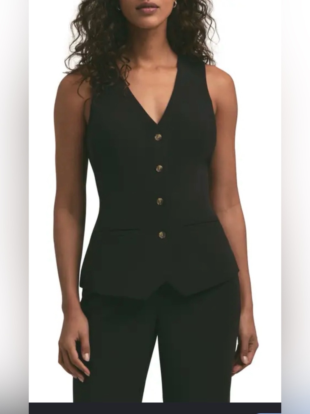 NWT Favorite Daughter Jones Vest black linen blend